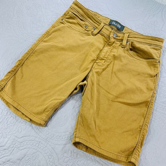 DUER Men's Tan Flat Front Shorts - Picture 1 of 15